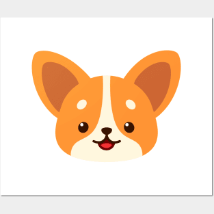 Cute corgi face Posters and Art